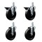 Service Caster 5'' Phenolic Wheel Swivel 7/8'' Square Stem Caster Set 2 Brakes, 4PK SCC-SQ20S514-PHS-PLB-78-2-S-2 - alternate 1